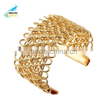 Cheap metal woven bracelet cuff bangle wholesale