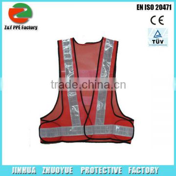 CE Certificate EN20471 Mesh Fabric Reflective Safety Vest With Prismatic Reflective Tape