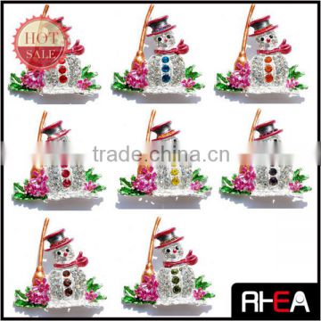 Manufacturer Fashion Crystal Snowman Christmas Brooch Jewelry