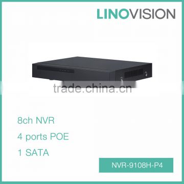 Professional 8CH Mini 1U PoE NVR with 80Mbps Bandwidth, Support P2P