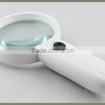 White 3X Optical Glass 75mm Magnifier LED