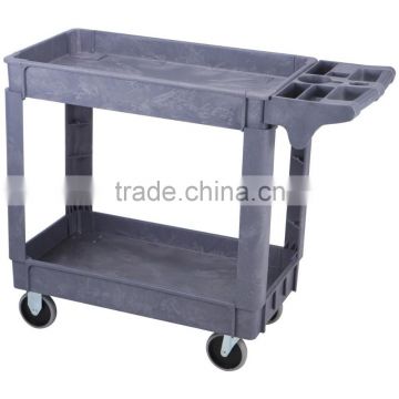16" x 30" two shelf industrial polypropylene tools service cart