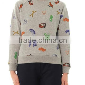 Animal-Fox Print Sweatshirt Wholesale Crewneck Sweatshirt