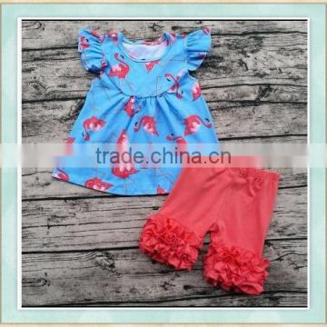 The factory sales price the girl's fashion swan pattern boutique set New design style