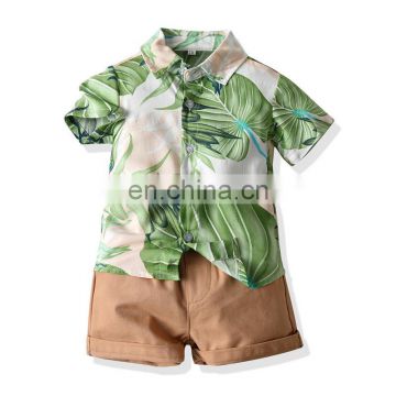 Children's clothing beach multicolor floral shirt boy shorts two-piece baby Hawaiian style