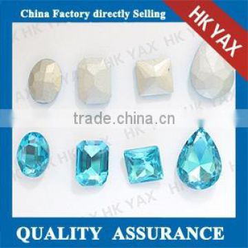 Silver base point back crystal fancy stone;Aquamarine crystal fancy stone wholesale ;crystal fancy stone cheap