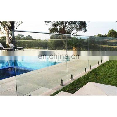 Frameless Pool Glass Fencing Balcony Floor Standing Glass Railing Clamp Spigots