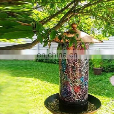 Manufacturing Supplies High Quality Swing Tube Mosaic Glass Squirrel Proof Bird Feeder