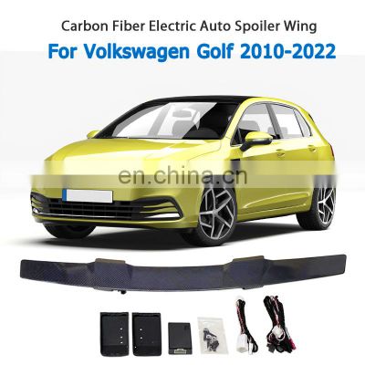 ABS Cost-effective Gloss Carbon Fiber Electric Car Rear Trunk Tail Boot Spoiler For Volkswagen Golf 2010-2022