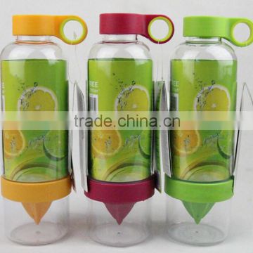 New Lemon Water Bottle Plastic Juice Source Vitality Fruit Cup 800ml Drinkware Outdoor Fun Sports BPA Free Infuse Water Bottle