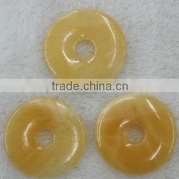 natural Soft Yellow Jade donuts for jewelry making