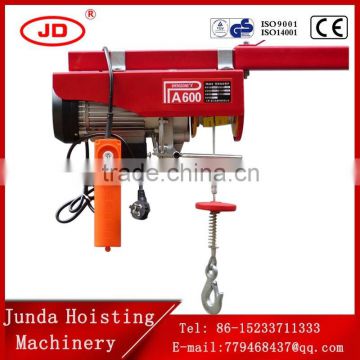 best quality electric wire rope hoist MINI type hoist 200KG 220V Wire Rope Mini PA Type Electric Hoist with Electric Trolley