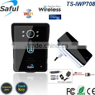 Outdoor camera call indoor receiver ring wireless remote control smart ip wifi doorbell