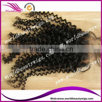 Wholesale Top quality stock 4*4 human hair kinky curl lace closure