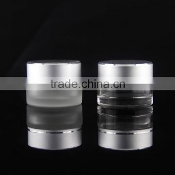 small cosmetic glass jar 30g jar with silver lid