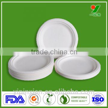 Biodegrable pulp molded food custom cake stands SGS charger plates packaging