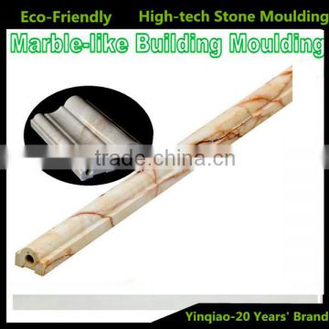 Fade Resistace Artificial Stone Plastic Mouldings Colorful Marble Baseboard line