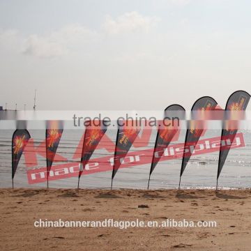 Beach flag windproof free standing teardrop flying banner pole