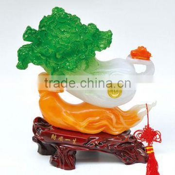Favorites Compare 2013 Chinese cabbage polyresin figurine with lucky base for kitchen decor