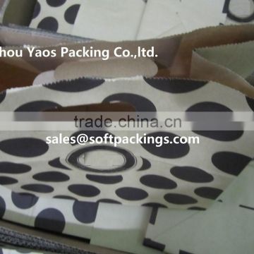 take away fast food paper bag, pantone color printing kraft paper bag, promotional kraft paper bag with patch handle