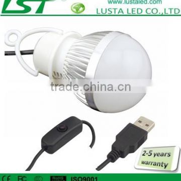 USB LED Lamp 3W 5W 7W CW WW High Power LED Bulb for PC Portable 5V DC Computer USB LED Light