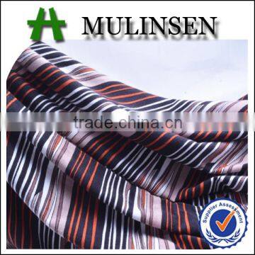 Shaoxing Mulinsen manufacturer sale stripe printed fabric stretch rayon knitted