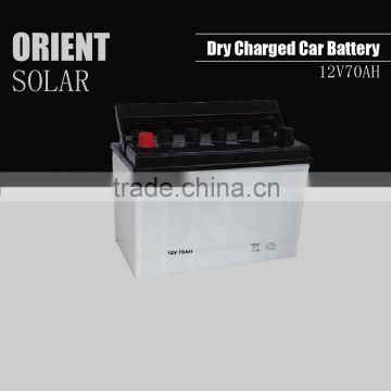 12V 70AH dry charged car battery