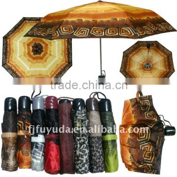 yellow traditional printed mini foldable umbrella
