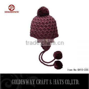 Men's winter worn peruvian hat/ cheap wholesale custom beanies with ears
