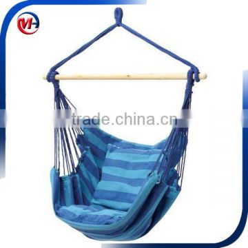 Outdoor Canvas Striped Hanging Hammock Rope Swing Seat Chair