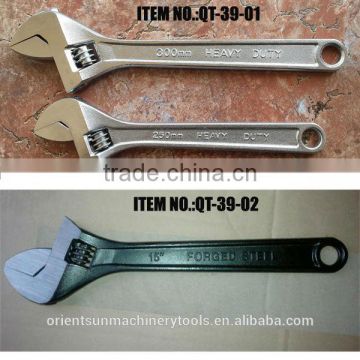 Short handle adjustable wrench