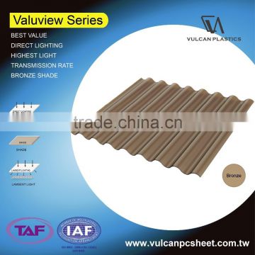 Plastic Polycarbonate Solid / Corrugated Sheets (Valuview Bronze series)