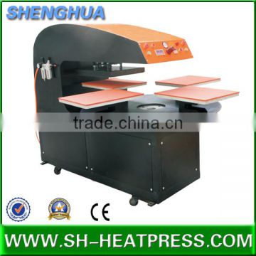 Automatic four stations high efficient t-shirt heat press machine pneumatic