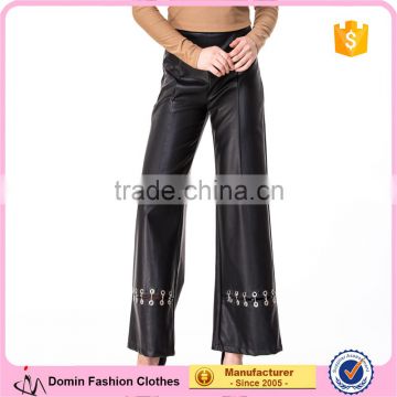 Domin fashion OEM factory latest ladies leather trousers