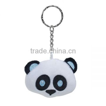 Plush Keychain & Keyring Panda Animal Silver Tone Black & White Emoji Pattern Carved 11cm x 5.9cm