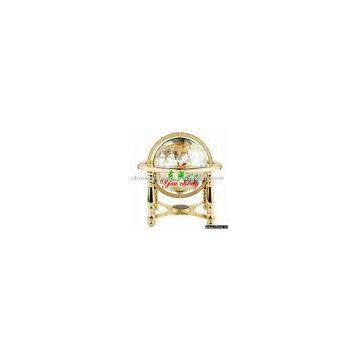 four-legged golden short stand with pearl shell globe