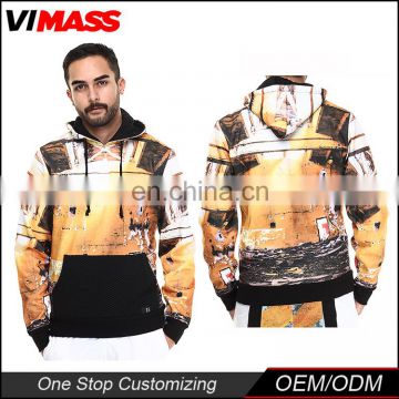 High Quality Printed Pullover Mens 100% Cotton Hoodie Custom