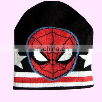 Latest trend X'mas gift spider man knitting acrylic cap