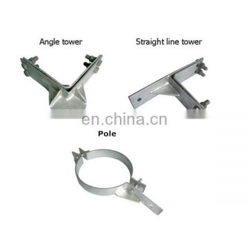 hoop style fastening clamp to connect tension suspension clamp for power pole
