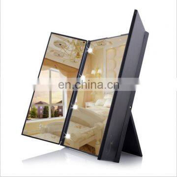 LED Desktop Make-up Mirror three-sided Folding Mirror