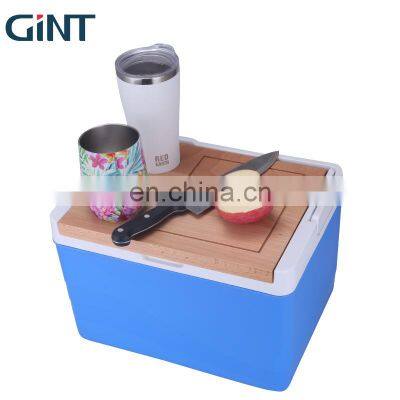 Gint eco friendly 11L pu foam Food grade  with wooden lid cooler box low price high quality