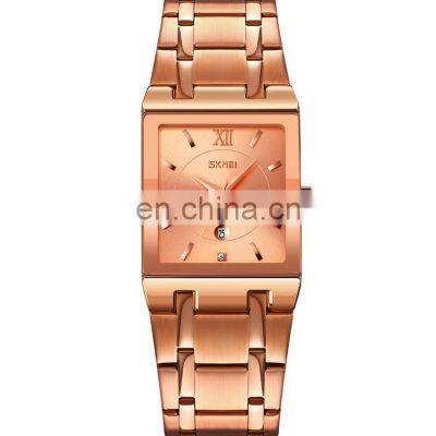 SKMEI 9263 Brand 3ATM Square Dial Men Luxury Wristwatches Stainless steel Business Quartz Watch