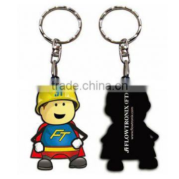 cute promotional soft silicone keychain, screen printing 2D PVC key chain