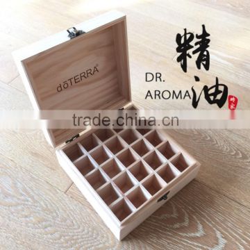 Natural Wooden Essential Oil Box Holds 25 Bottles Size 5-15 ml High Quality Unfinished Wood Box