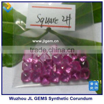 Hot Sale Synthetic Square Pink Sapphire Gemstone Corundum 2# Rough Gemstone