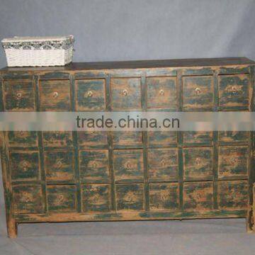 Chinese antique old green medicine cabinet