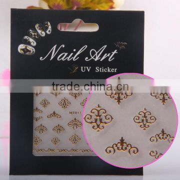 nobility gold color Gel nail sticker