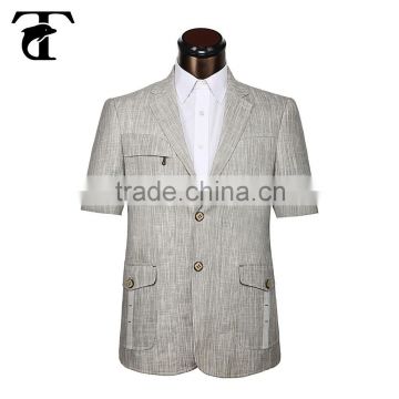 half sleeve suit top brand coat pant safari men suit design