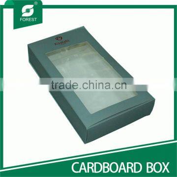 HAND MADE CARDBOARD PAPER BOX WITH CLEAR PVC WINDOW