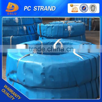 Standarder BS5896 SIZE 12.7mm / 15.2mm / 15.24mm prestressed concrete steel strand 7 wire PE coated pc strand